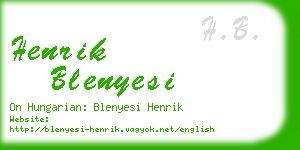 henrik blenyesi business card